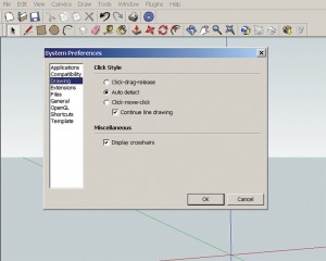 Preference Window in SketchUp