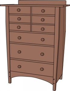 Gustav Stickley 913 9 drawer Dresser