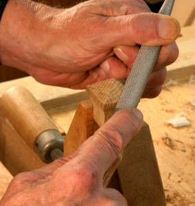 Shape the top of the pull with a rasp