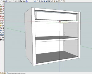 Make a rectangle the size of the door or drawer opening