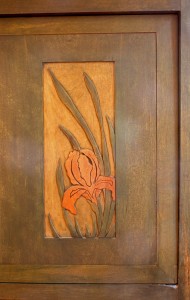 Iris Carved Panel from Byrdcliffe Desk