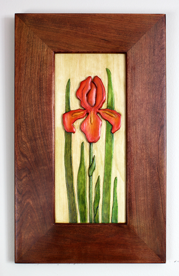 Byrdcliffe Iris carving by Robert W. Lang