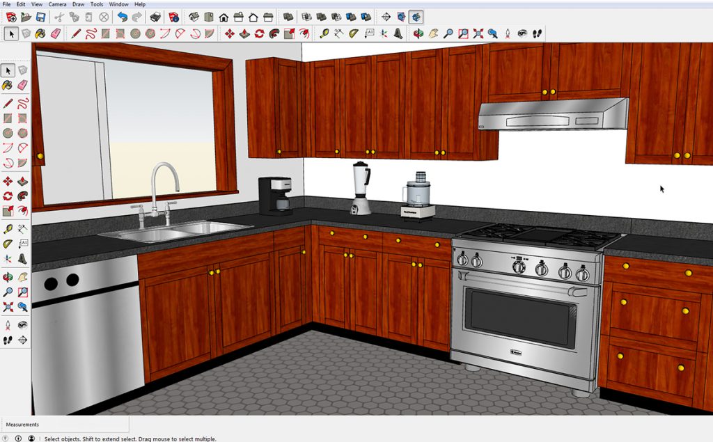 This screen shot is of the same model in SketchUp 2017. Click on image for a larger version.