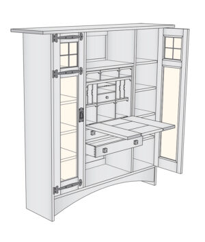Harvey Ellis/Gus Stickley Bookcase Desk PDF Download Plans